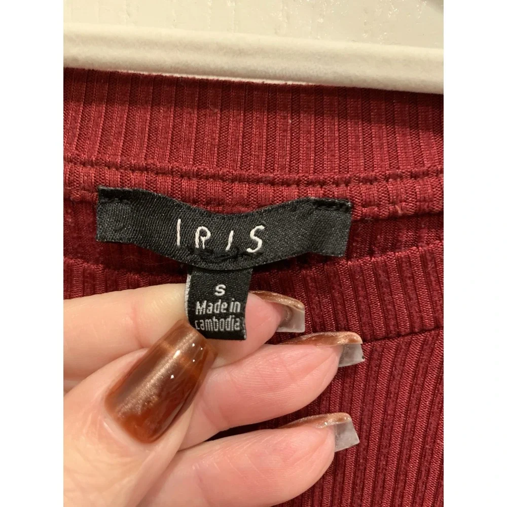 Iris Red Knit‎ Sweater Top Long Sleeve Women's Size Small